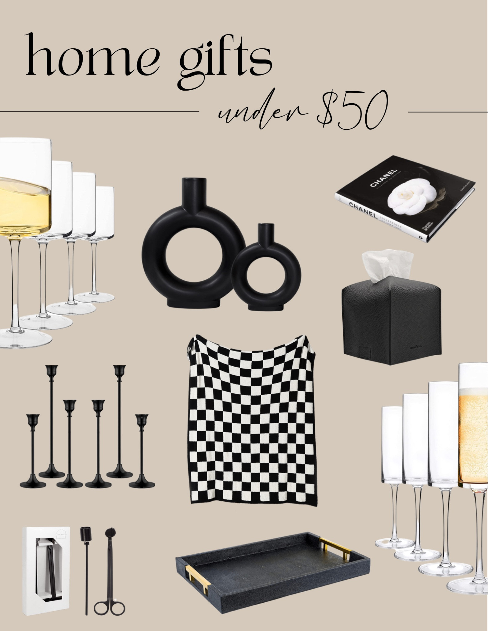 Home gifts, Housewarming Gifts, Wedding Registry gifts, Amazon Gifts under $50! Wine glasses, modern vases, blankets, coffee table decor, candles, modern home, aesthetic🖤 #giftguide #amazongifts #weddingregistry 

#LTKGiftGuide #LTKhome #LTKunder50