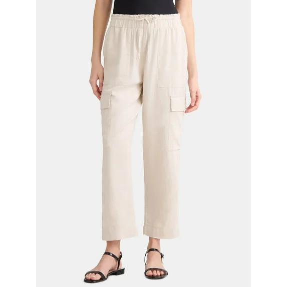 Time and Tru Linen Straight Pant, 27" Inseam, sizes XS-XXXL | Walmart (US)