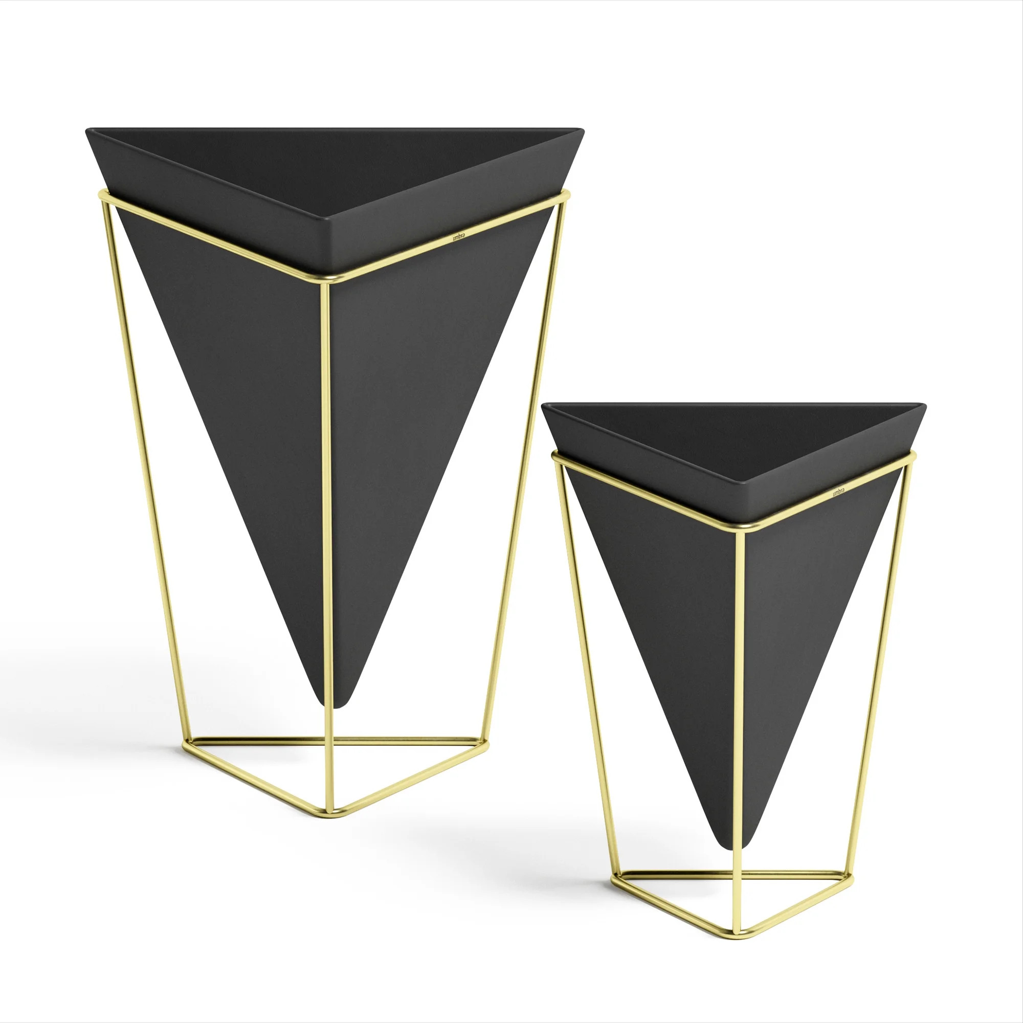 Trigg Tabletop Set (2) Small +Large Black/Brass | Walmart (US)