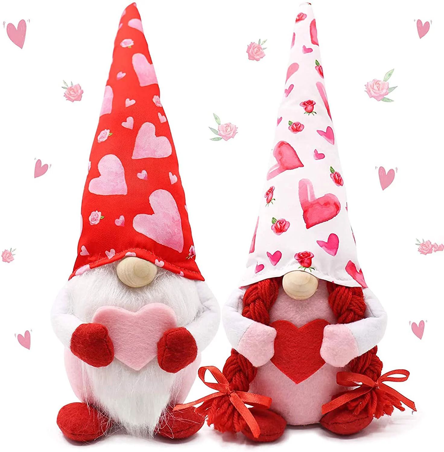 2PCS Valentine's Day Creative Decor Ornaments, Gnome Faceless Ornaments Valentines Day Decoration... | Walmart (US)