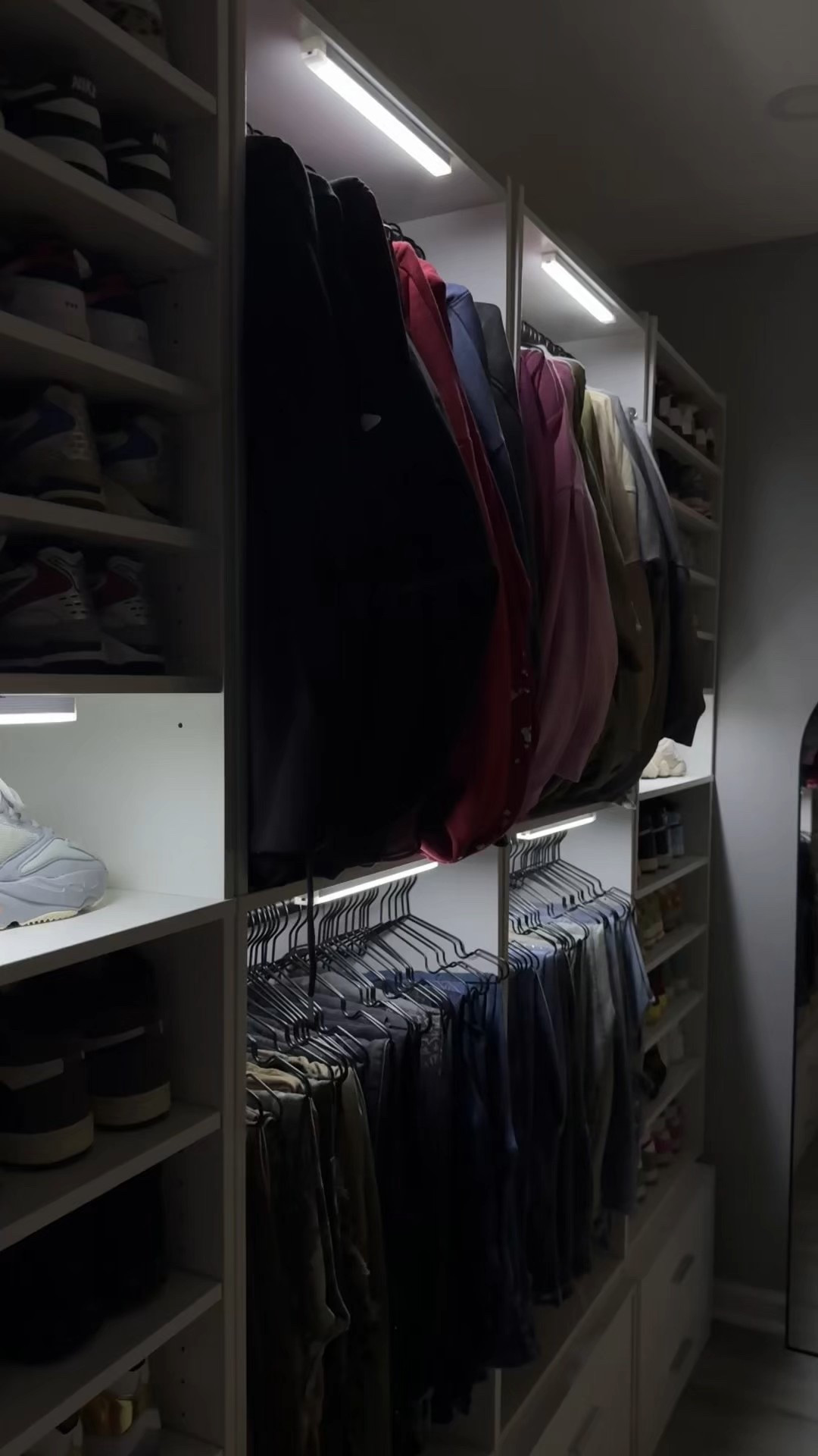 Overall this diy closet system was around $520. It came out exactly as I imagined it and I love it so much 

- 6 bookshelves (2 bookshelves just for extra shelves) 
- 4 closet rods 
- 4 dressers (at the bottom) 
- 6 sensor lights 

#LTKHome
