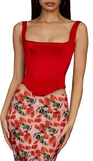 Rafa Satin Longline Corset Top | Nordstrom