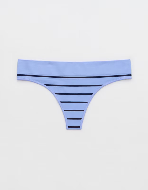 Superchill Seamless Stripe Thong Underwear | Aerie