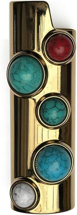 DIY Metal Lighter case Gemstone Decoration for BIC j6 Standard Lighter Cover Golden Regular Women Full Size Sleeve Pouch Gift (C) | Amazon (US)