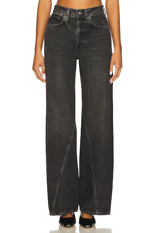 ANINE BING Brie Wide Leg in Washed Black from Revolve.com | Revolve Clothing (Global)