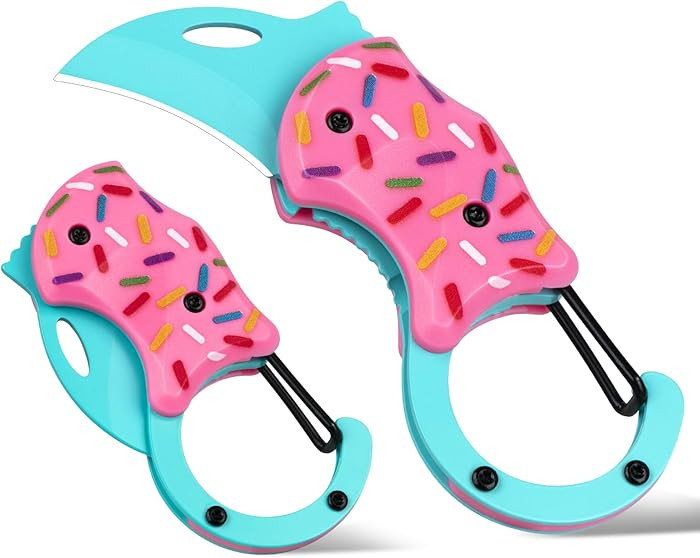 FUNBRO Small Pocket Knife for Women, Cute Donut Folding Box Cutter with 1.34 inch Sharp Blade, ED... | Amazon (US)