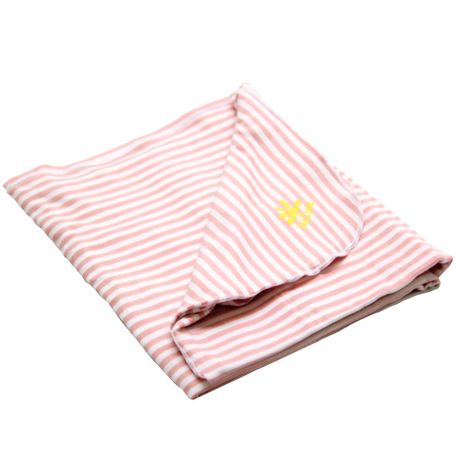 Nozone Baby Blanket, Sun Protective, Soft Rayon from Bamboo, UPF 50+ in Mellow Rose/White Stripe | Amazon (US)