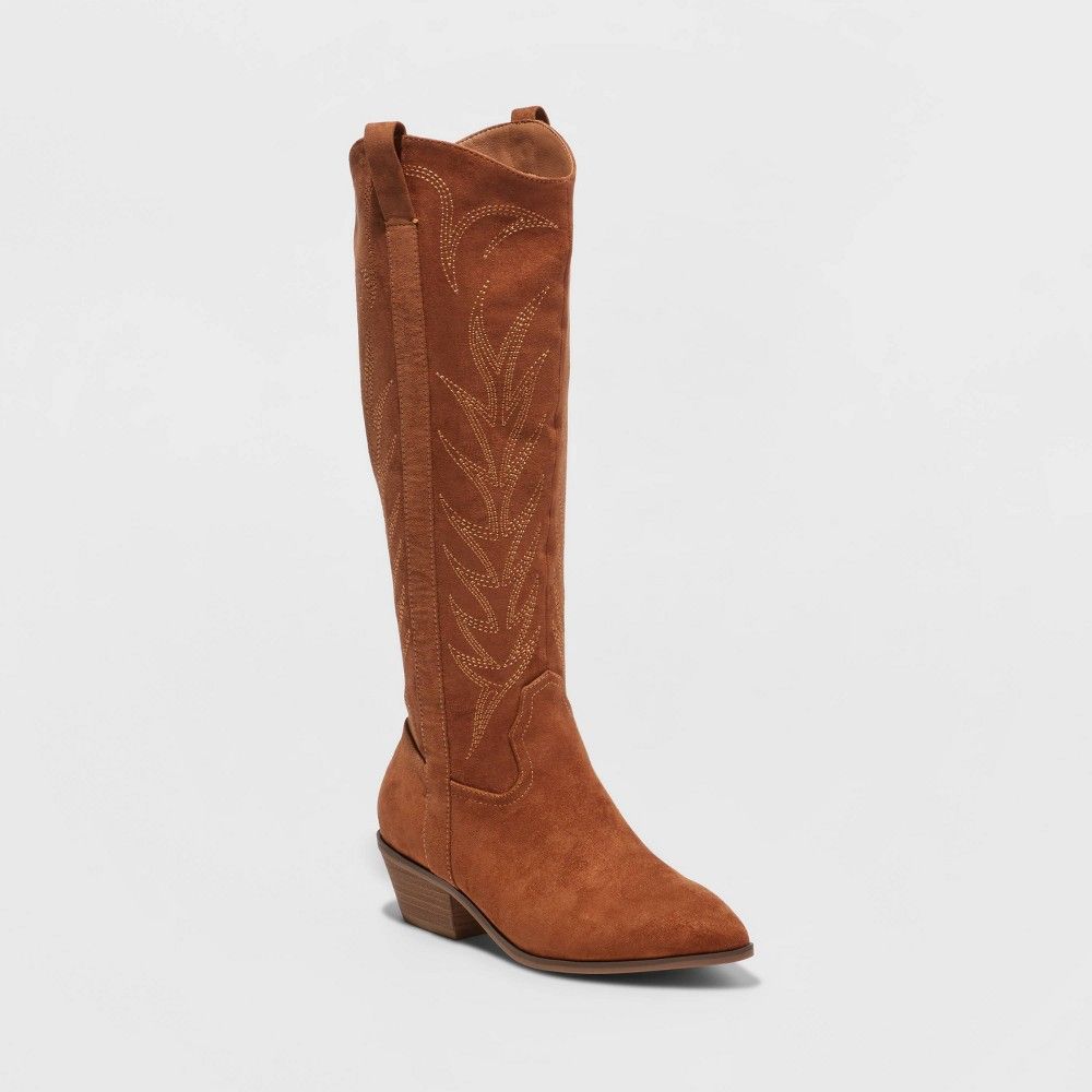 Women's Sadie Western Boots - Universal Thread Cognac 5.5, Red | Target