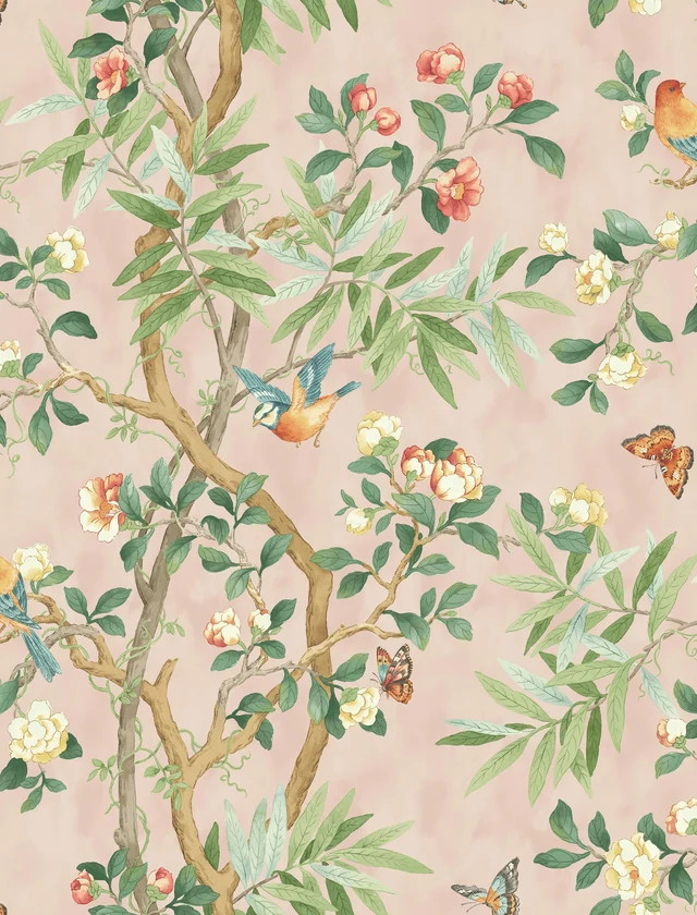 Surface Style Kimono Vine Rose Wallpaper | DecoratorsBest