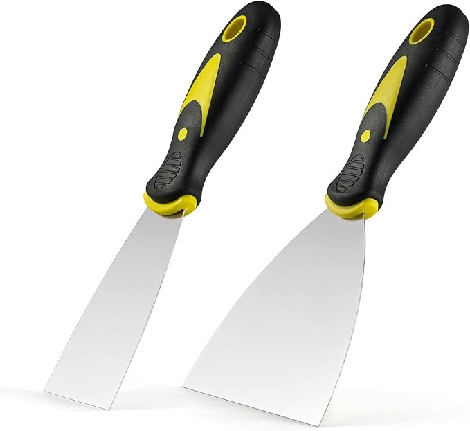 Smafixt Putty Knife Scraper Set, 2" 4" Spackle Knife 2Pack, Stainless Steel Paint Scraper for Dry... | Amazon (US)