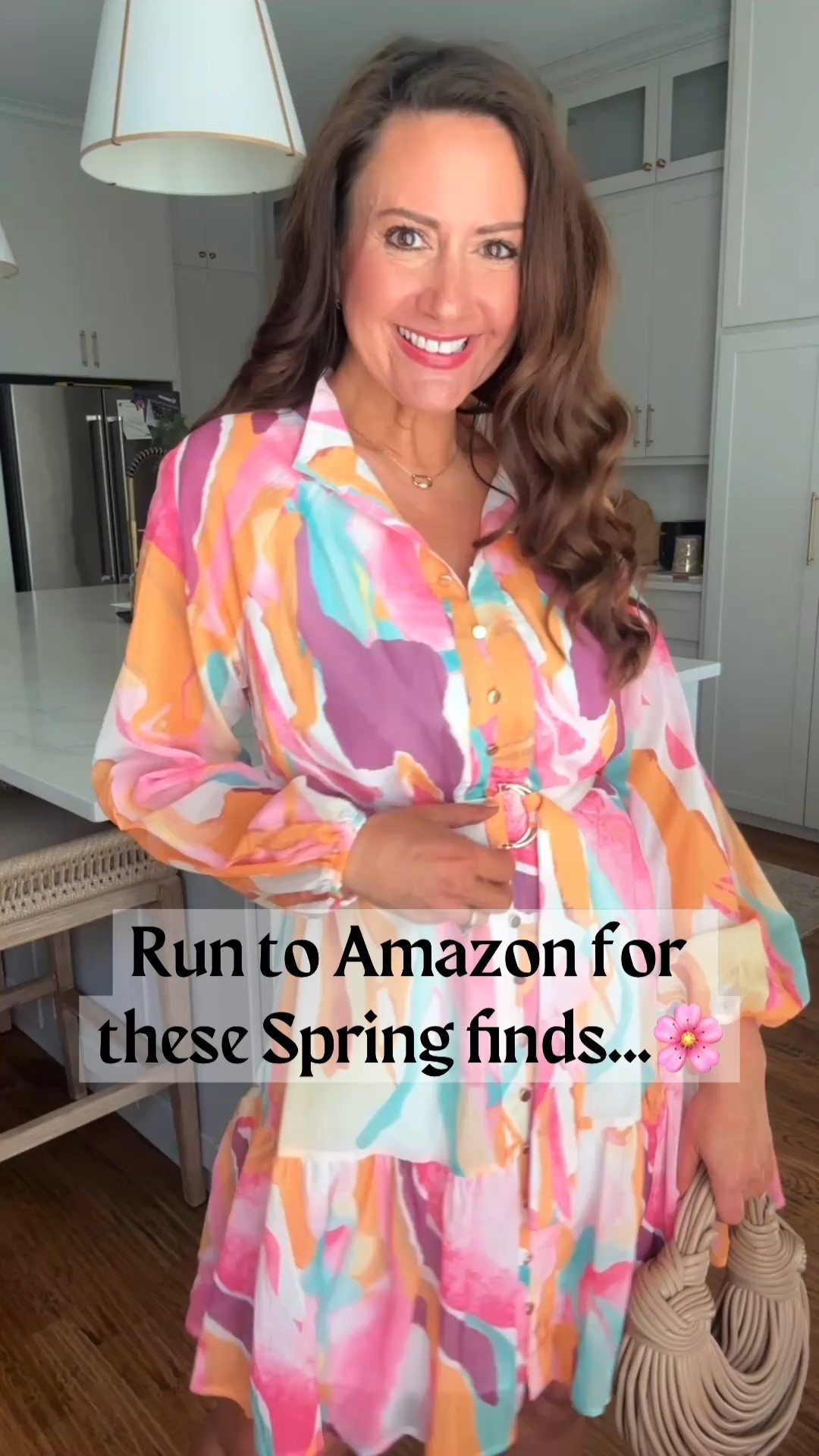 Amazon spring for the win! 
Wearing a medium in this colorful, lined dress.
Small in all tops/sweaters.
Medium or size 8 in pants 
For reference, I am 5'5
.


#LTKSeasonal #LTKOver40 #LTKmomlife