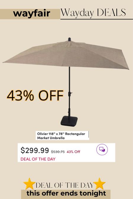 Don’t miss out on Wayfair’s WAYDAY DEALS! Grab this market umbrella for almost HALF OFF TODAY!! 👏🏽

patio umbrella, extra large umbrella, patio furniture on sale, wayfair patio deals, umbrellas on sale!

#patioumbrella #backyardumbrella #oversizedumbrella #wayfairdeals2024 #patiofurniture

#LTKhome #LTKparties #LTKsalealert