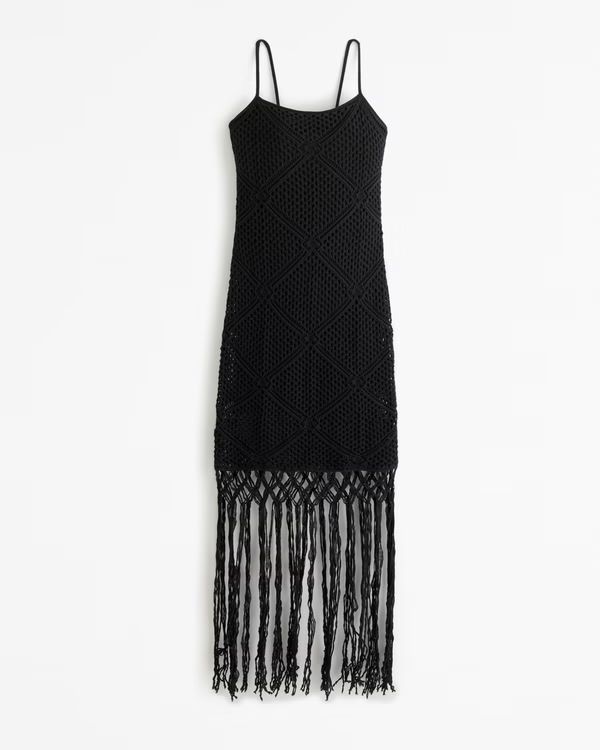 Women's Crochet-Style Fringe Mini Dress | Women's New Arrivals | Abercrombie.com | Abercrombie & Fitch (US)
