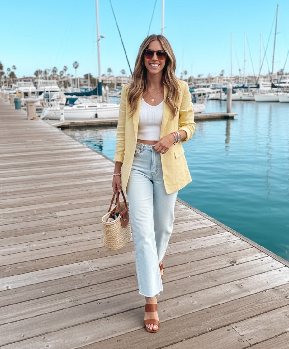 Spring vibes in this buttery yellow blazer. Loving every piece of this outfit. 💛 Denim is on sale right now!

Spring outfit, blazer outfit, timeless wardrobe, closet essentials, closet basics, boating outfit, brunch outfit.

#LTKootd #LTKOver40 #LTKPetite