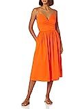 The Drop Women's Makenna Strappy Cross Front Smocked Back Midi Dress, Fire Orange, XS | Amazon (US)