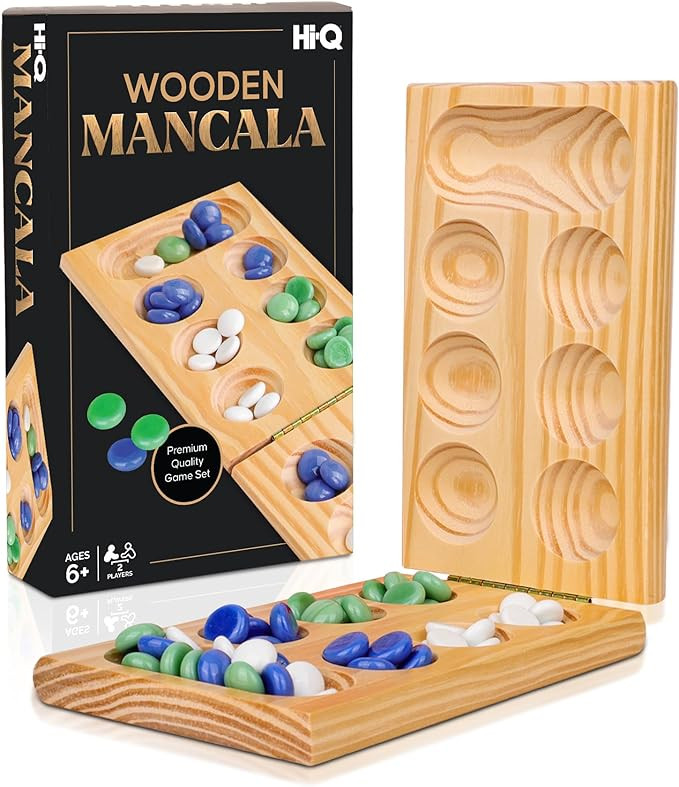 Hi Q Mancala Board Game, 2 Player Classic Strategy Table Games for Kids & Adults - Wooden Folding... | Amazon (US)