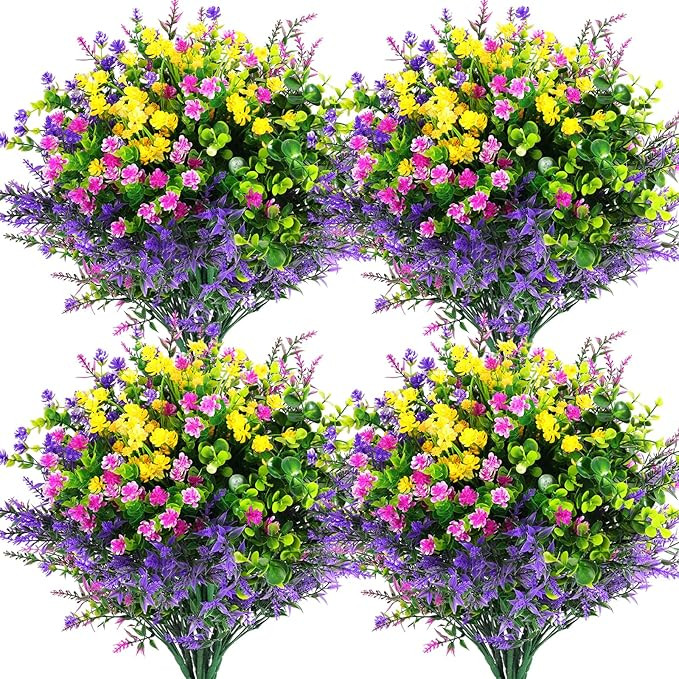 Hananona Artificial Flowers Outdoor, Faux Artificial Plants UV Resistant Plastic Flower Bulk for ... | Amazon (US)