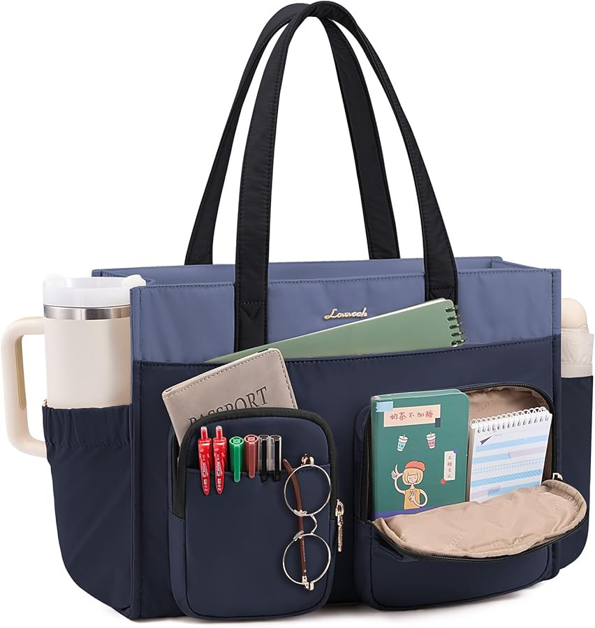 LOVEVOOK Teacher Tote Bag for Women,Multi-pocket Laptop Bag with Large Cup Holder,Nurse Bags Work... | Amazon (US)