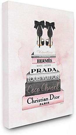 Stupell Industries Black Heels Pink Silver Bookstack Glam Fashion Design, Designed by Amanda Greenwo | Amazon (US)
