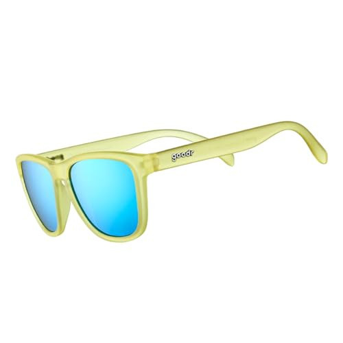 goodr Swedish Meatball Hangover Polarized Sunglasses for Men & Women, Medium Sized (OG), Yellow Translucent Frames with Blue Mirrored Reflective Lens, UV400 Protection, No Slip, No Bounce | Amazon (US)