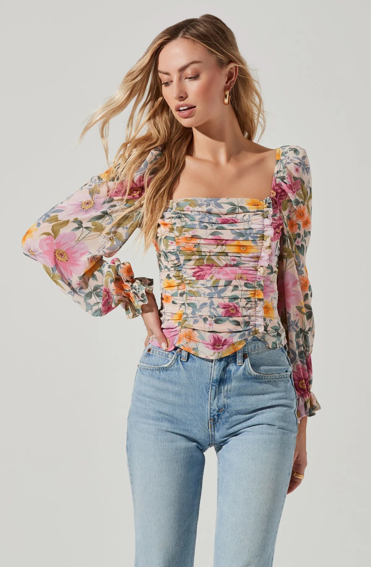 Tonina Floral Puff Sleeve Top | ASTR The Label (US)