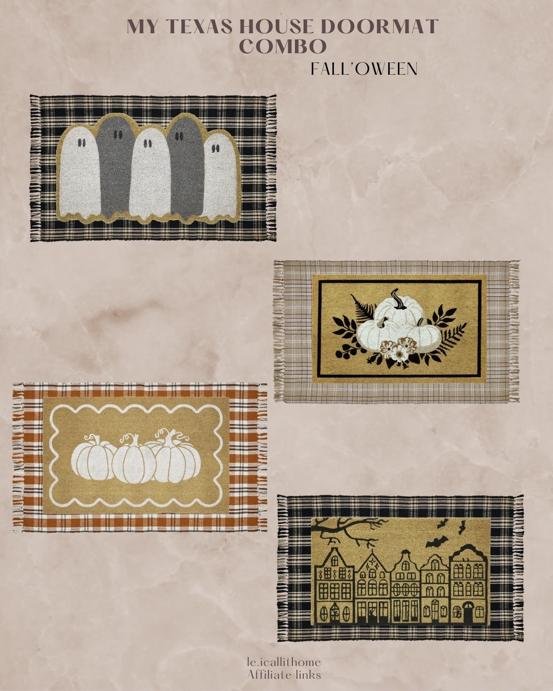 New FALL-O-WEEN doormats combo I’m loving 🤎🍂🎃👻