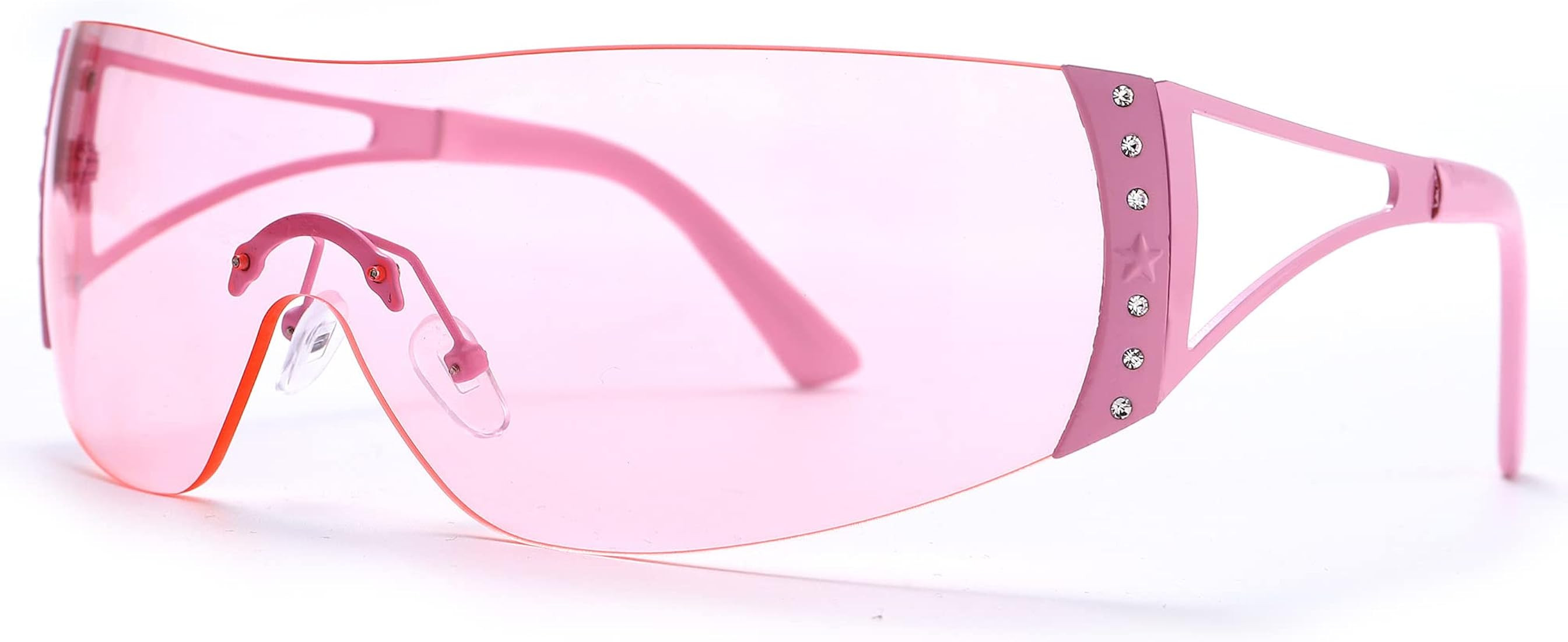 NLORNLAW Wrap Around Y2K Sunglasses for Women Men Shield Flat Top Sunglasses Futuristic Frameless... | Amazon (US)