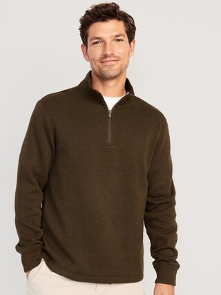 Sweater-Knit 1/4-Zip Pullover for Men | Old Navy (US)