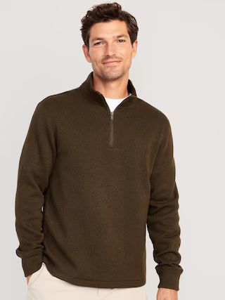 Sweater-Knit 1/4-Zip Pullover for Men | Old Navy (US)