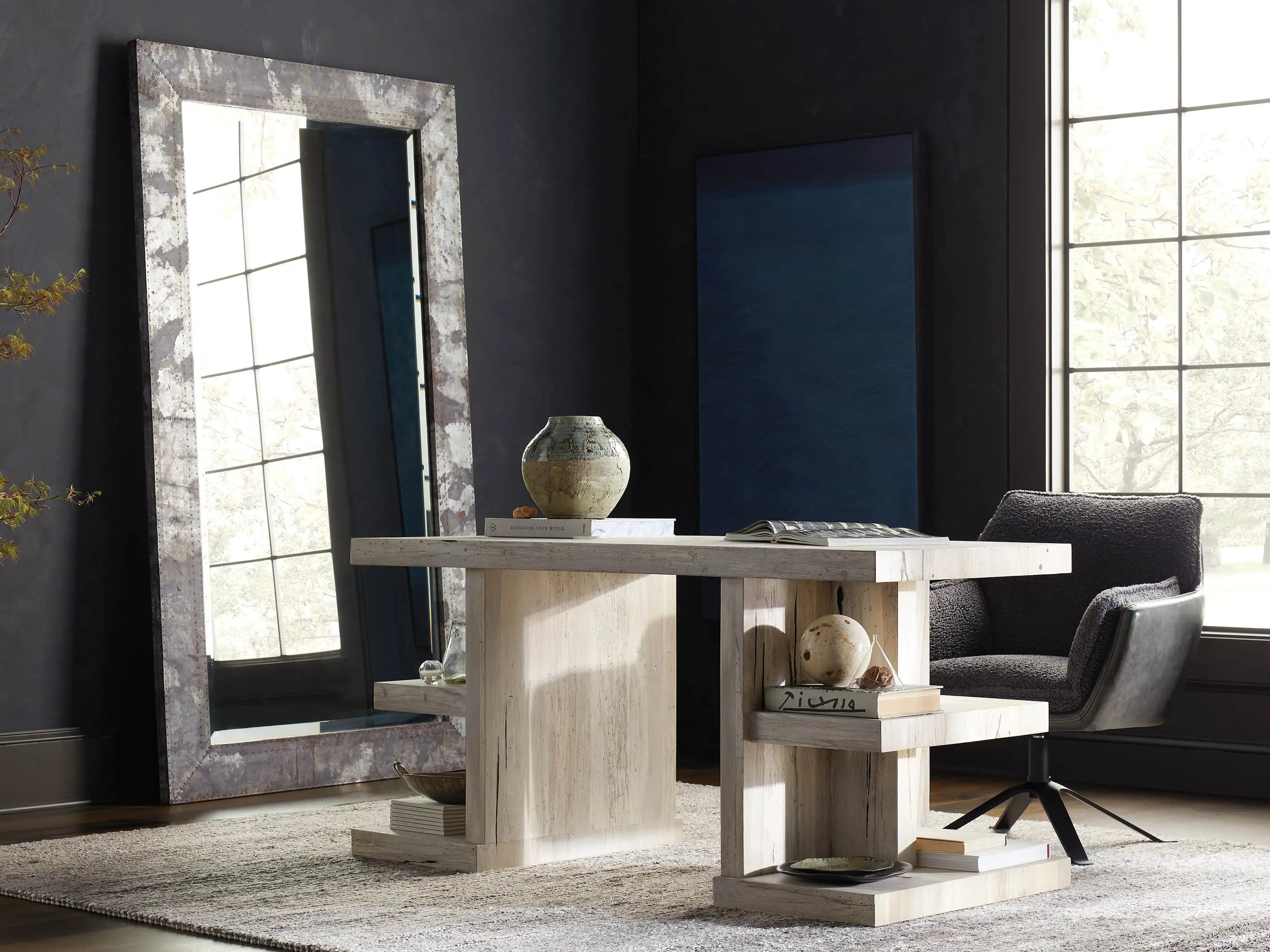 Caspian Grand Floor Mirror in Iron | Arhaus