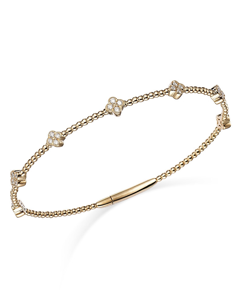 Bloomingdale's Fine Collection Diamond Cluster Beaded Bangle Bracelet in 14K Yellow Gold, 0.40 tc... | Bloomingdale's (US)