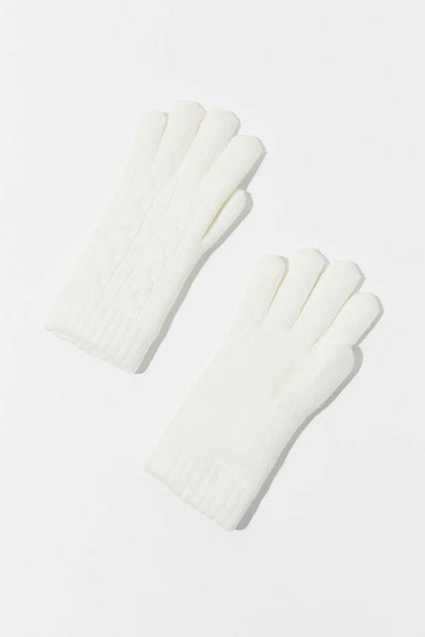Cable Knit Chenille-Lined Glove | Urban Outfitters (US and RoW)