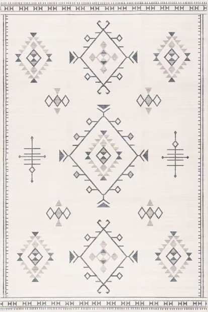 Cream Poppy Persian Washable Area Rug | Rugs USA