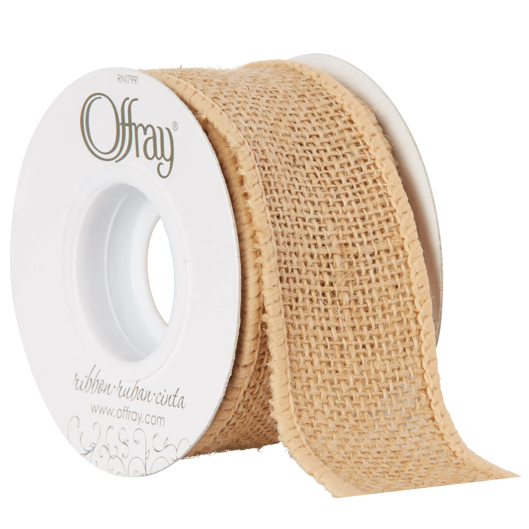 Offray Ribbon, Natural 2 1/2 inch Woven Burlap Ribbon for Crafts, Gifting, and Wedding, 9 feet, 1... | Walmart (US)