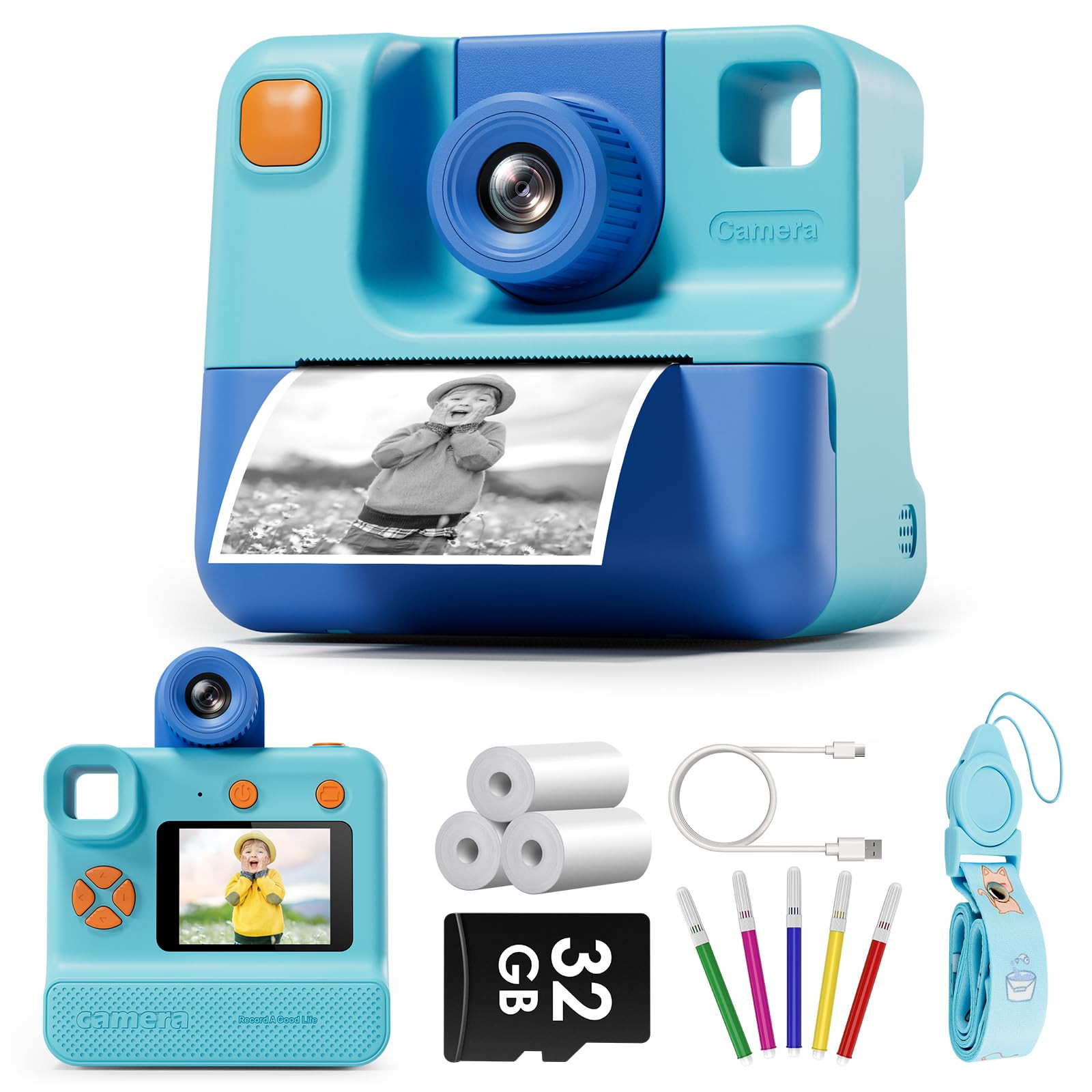 Kids Camera Instant Print, Christmas Birthday Gifts for Toddle Girls Boys Age 3-12, 24MP & 1080P ... | Amazon (US)