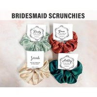 Satin Scrunchies Set, Wedding Favors, Custom Gifts, Soft Hair Scrunchies, Accessories, Bridesmaid Gi | Etsy (US)