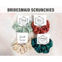 Satin Scrunchies Set, Wedding Favors, Custom Gifts, Soft Hair Scrunchies, Accessories, Bridesmaid Gi | Etsy (US)
