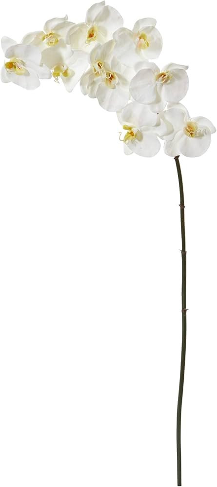 Nearly Natural 44in. Phalaenopsis Orchid Artificial (Set of 6) Silk Flowers, 44 in, White | Amazon (US)