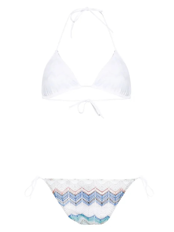 zigzag crochet-knit bikini | Farfetch Global