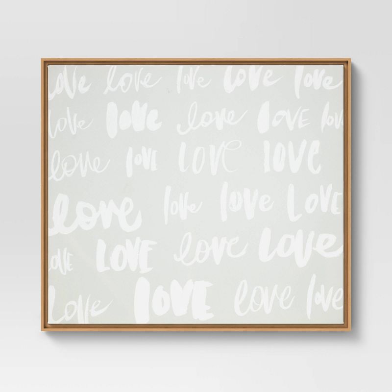 30" x 24" Love Typography Framed Wall Canvas Neutral - Opalhouse™ | Target