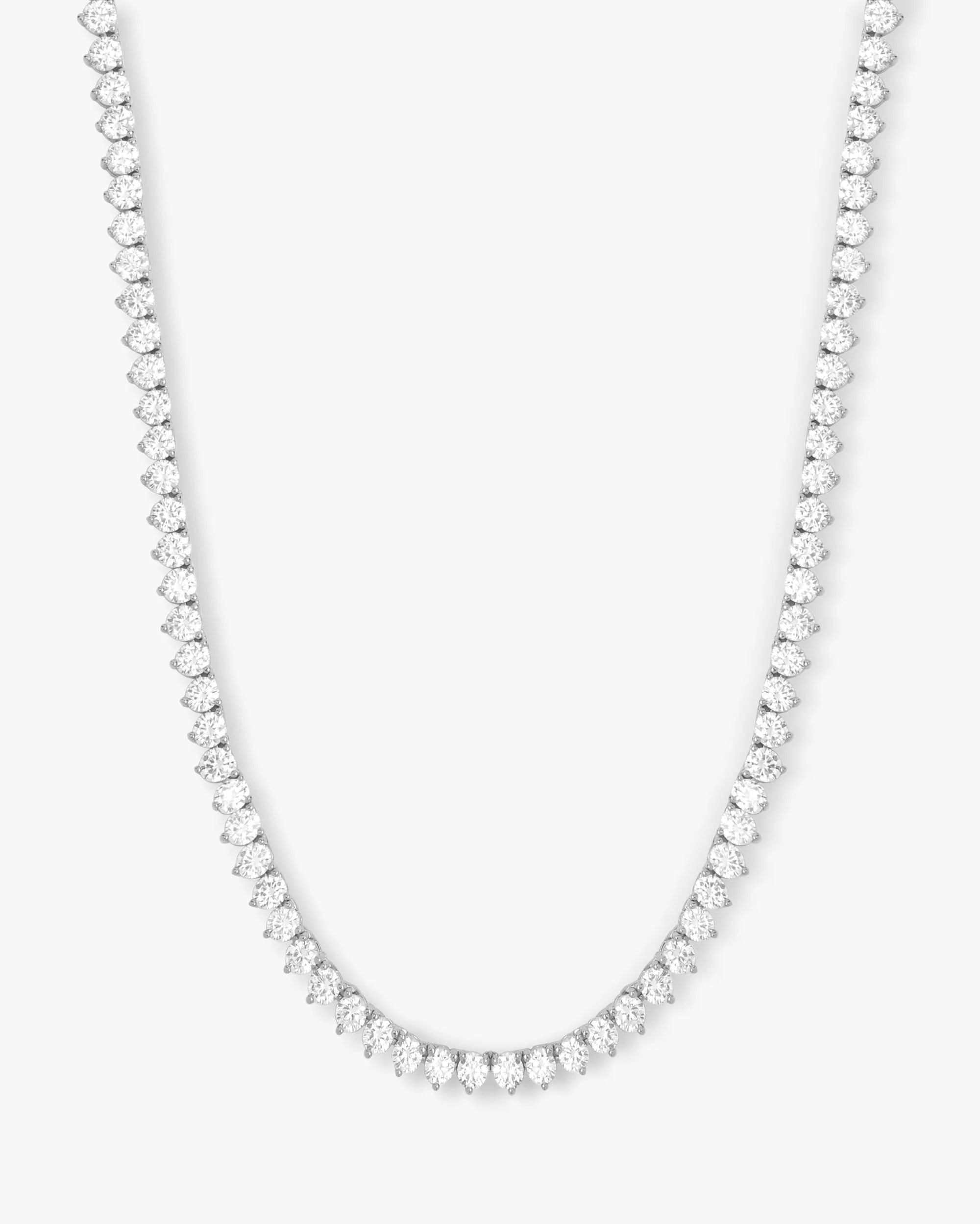 Mama Not Your Basic Tennis Necklace 16" - Silver|White Diamondettes | Melinda Maria