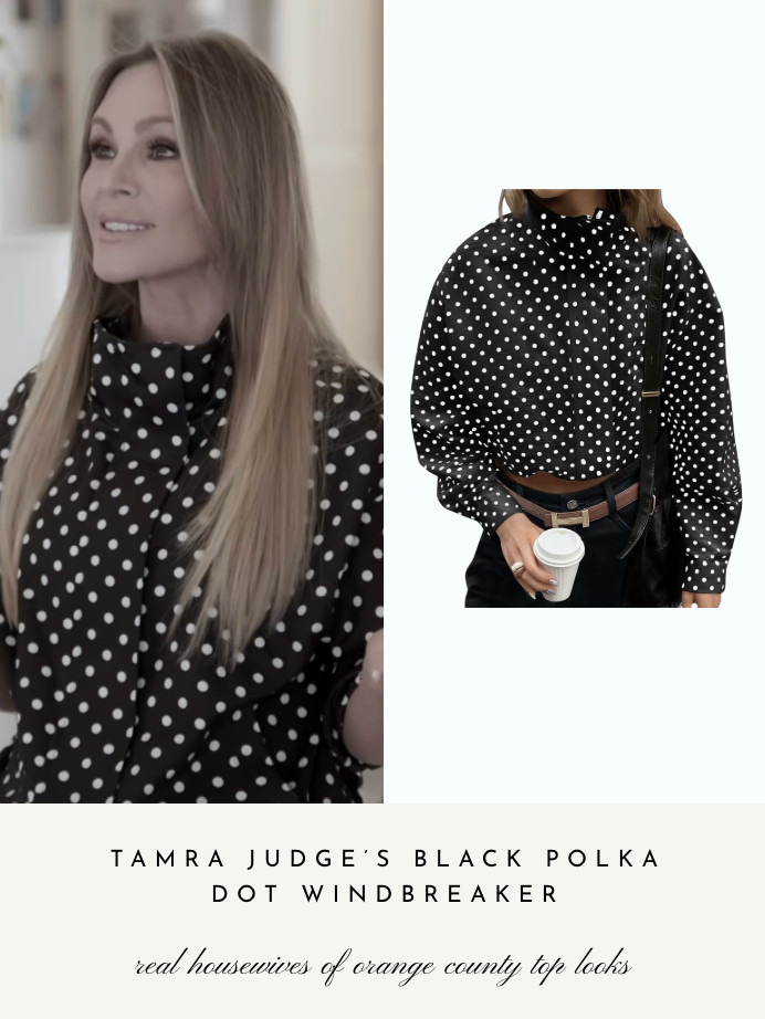 Tamra Judge's Black Polka Dot Windbreaker 

 