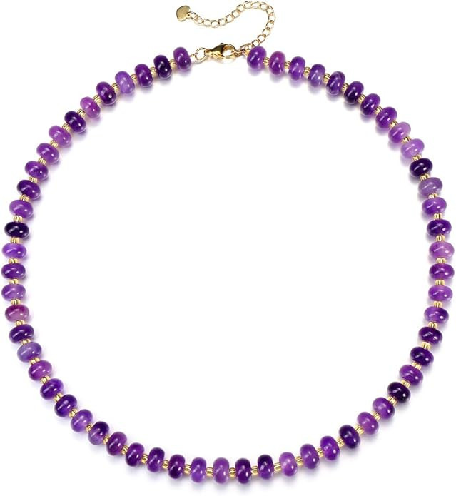 CrystalTears Beaded Gemstone Necklace for Women, Womens Colorful Boho Stone Bead Choker Necklace,... | Amazon (US)