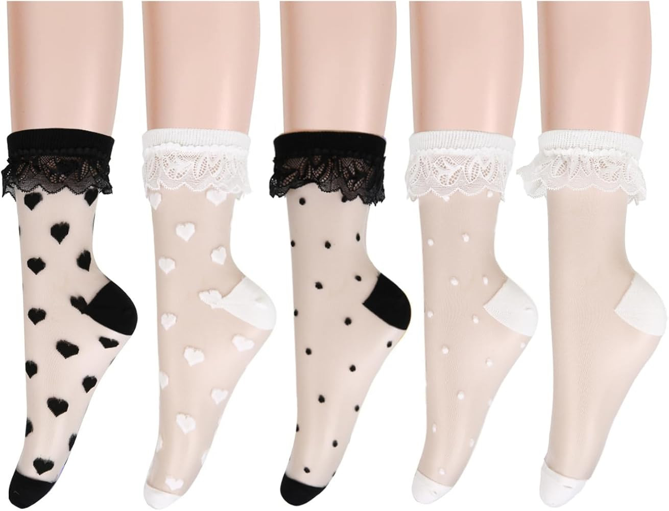 Benefeet Sox Sheer Socks Women Girls Crystal Glass Lace Socks Ankle Thin Summer Sock Transparent ... | Amazon (US)