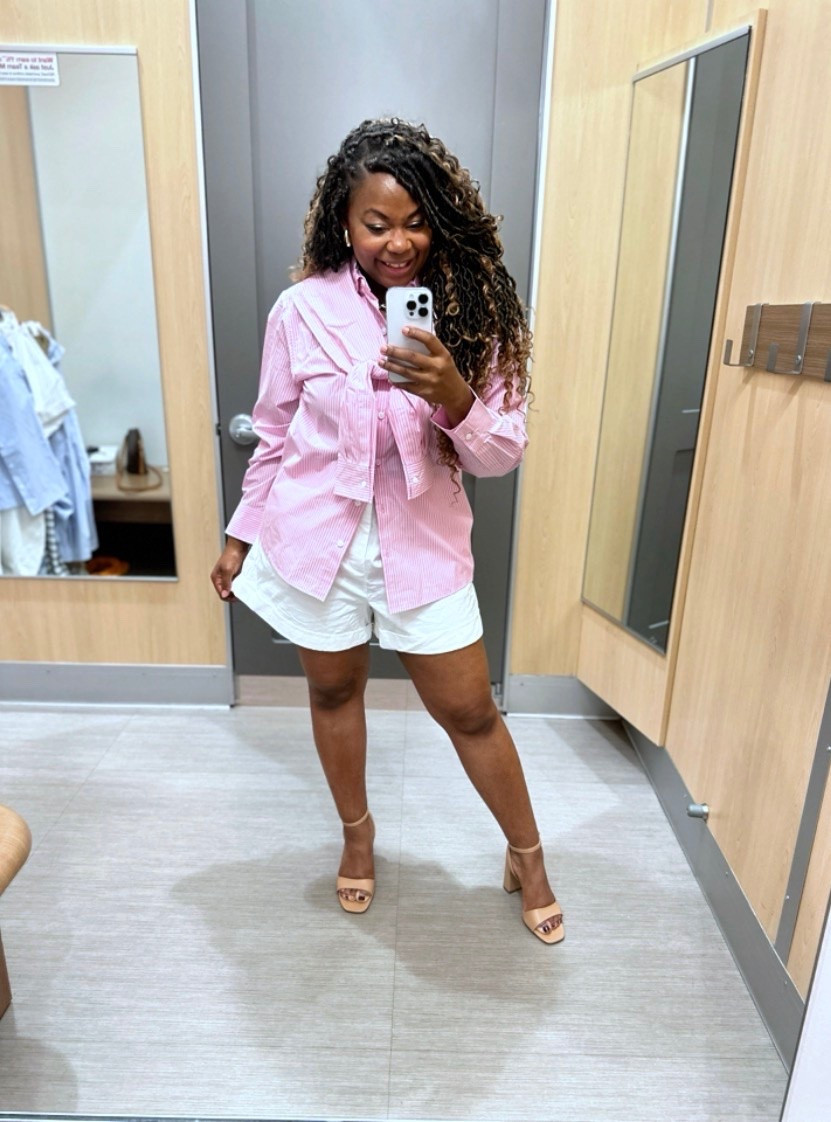 This KBB top is the perfect elevated basic and I love how wide these shorts are🤍🌸
