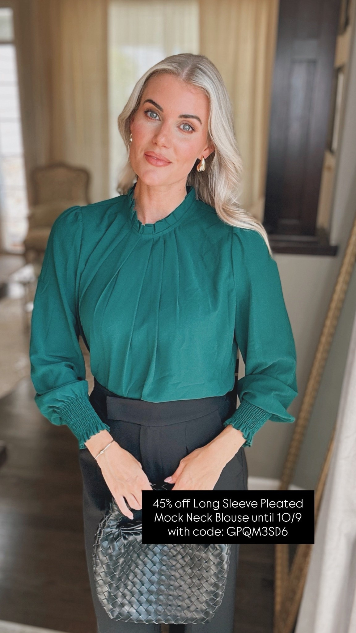 Fall workwear outfit idea. Wearing a small in the Long Sleeve Pleated Mock Neck Blouse - 45% off until 10/9 with code: GPQM3SD6 #amazonfashion

#LTKFindsUnder50 #LTKSaleAlert #LTKWorkwear