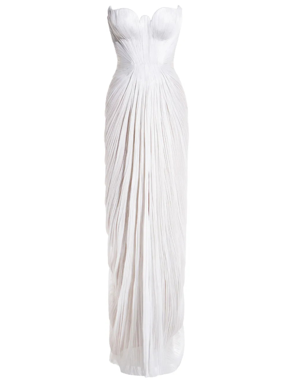 Maria Lucia Hohan Strapeless Pleated Gown | White | FARFETCH JO | Farfetch Global