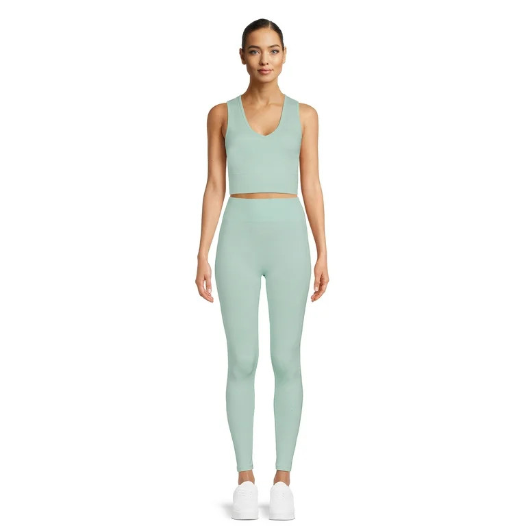 No Boundaries Juniors Seamless Tank Top and Leggings Set, 2-Piece | Walmart (US)