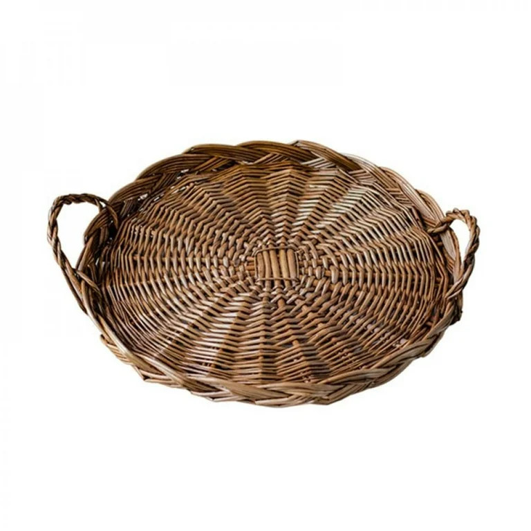 Clearance!Rattan Storage Tray Wicker Bread Basket Round Basket with Handle Bread Fruit Food Break... | Walmart (US)