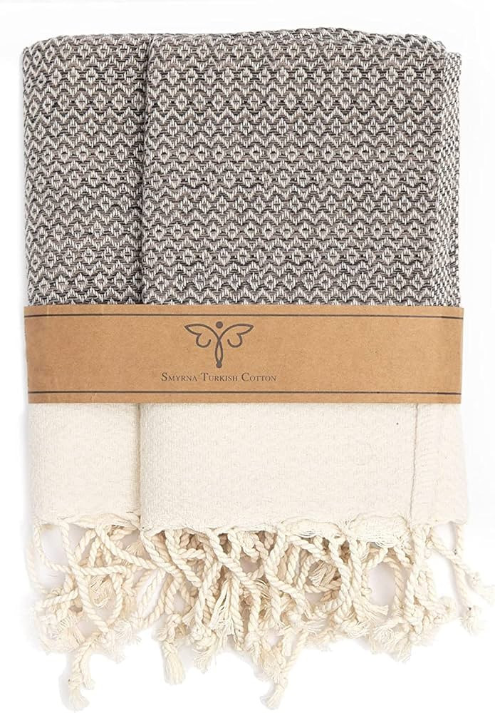 SMYRNA TURKISH COTTON Kitchen Dish Towels Pack of 2 | 100% Natural Cotton, 15 x 26 Inches | Machi... | Amazon (US)